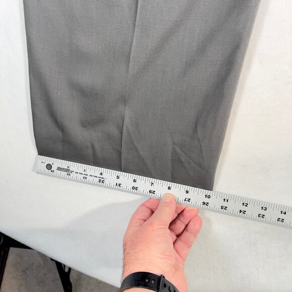 Talbots Pull On Pants Woman 16 Italian Wool Grey Pockets Made in Japan Zip Hook - Picture 6 of 11